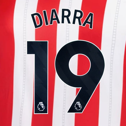 2025 2026 OFFICIAL SUNDERLAND DIARRA 19 BLACK HOME PLAYER SIZE NAME SET