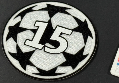 25 / 26 REAL MADRID 15 X  SLEEVE PATCH + 10 YEARS UEFA FOUNDATION PATCH OFFICIAL