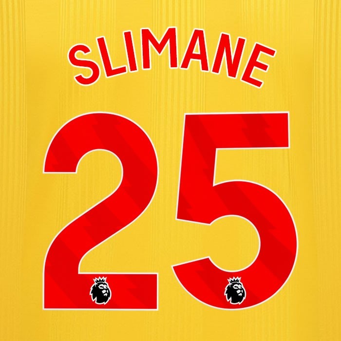 2023 2024 SHEFFIELD UNITED OFFICIAL SLIMANE 25 RED AWAY PLAYER SIZE NAMESET