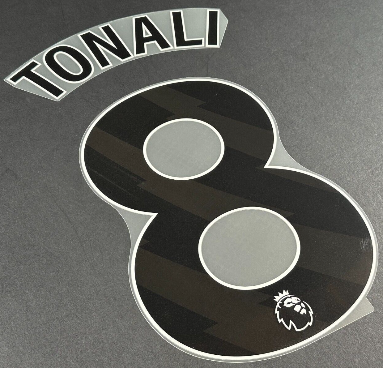 NEWCASTLE UNITED 24-25 TONALI 8 OFFICIAL AVERY DENNISON BLACK PLAYER SIZE SET