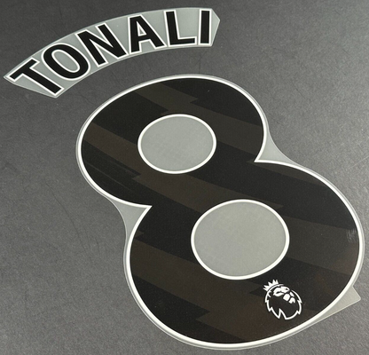 NEWCASTLE UNITED 24-25 TONALI 8 OFFICIAL AVERY DENNISON BLACK PLAYER SIZE SET