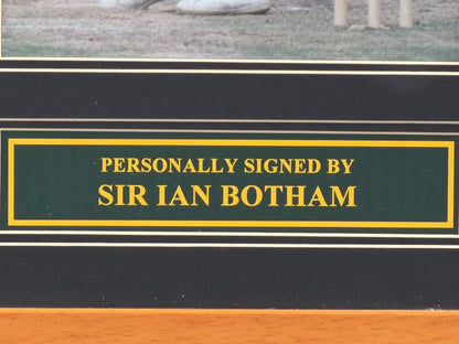 SIR IAN BOTHAM ENGLAND CRICKET SIGNED MEMORABILIA CRICKET BAT FRAMED WITH CoA
