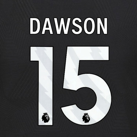 2024 2025 WOLVES AWAY WHITE DAWSON 15 OFFICIAL PLAYER SIZE NAMESET