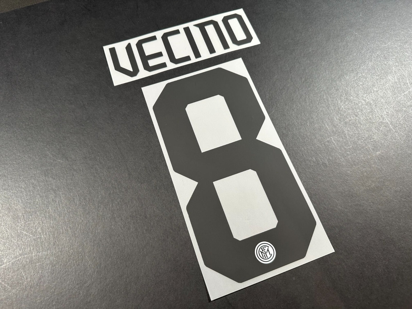 INTER MILAN 2019 2020 VECINO 8 OFFICIAL AWAY BLACK PLAYER SIZE NAMESET