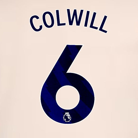 2024 2025 OFFICIAL CHELSEA COLWILL 6 BLUE AWAY PLAYER SIZE NAMESET