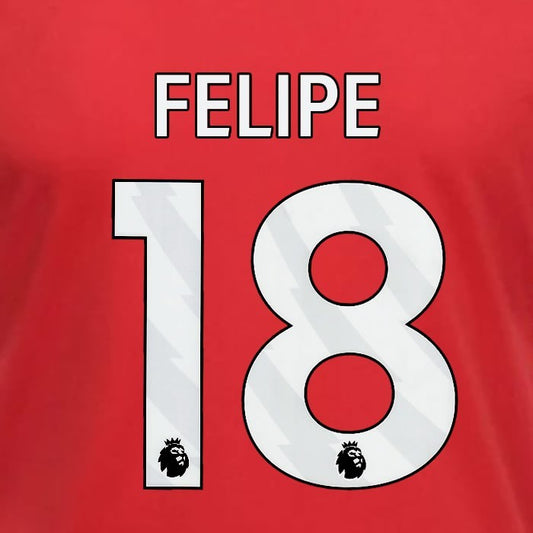 2023 2024 OFFICIAL NOTTINGHAM FELIPE 18 WHITE HOME PLAYER SIZE NAMESET