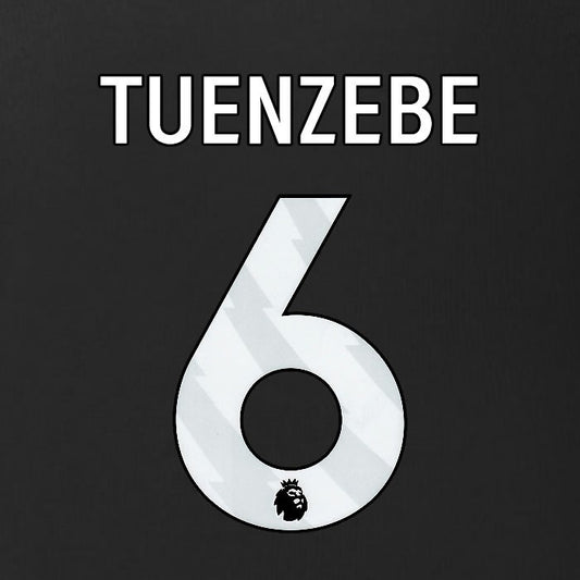 2025 2026 BURNLEY TUENZEBE 6 OFFICIAL WHITE 3RD PLAYER SIZE NAMESET