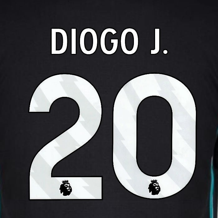 2024 2025 OFFICIAL LIVERPOOL DIOGO J. 20 WHITE AWAY PLAYER SIZE NAMESET