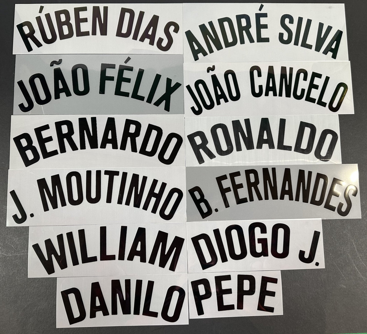 2020 2021 OFFICIAL SPORTING ID PORTUGAL AWAY BLACK PLAYER SIZE NAME BLOCKS 55MM