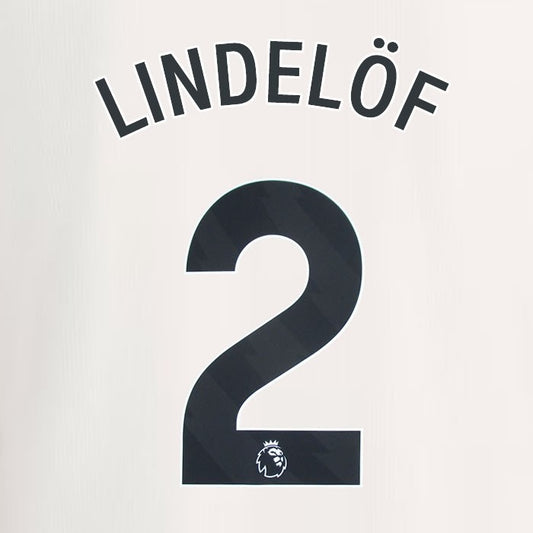 2023 2024 MANCHESTER UNITED LINDELOF 2 3rd BLACK PLAYER SIZE NAMESET