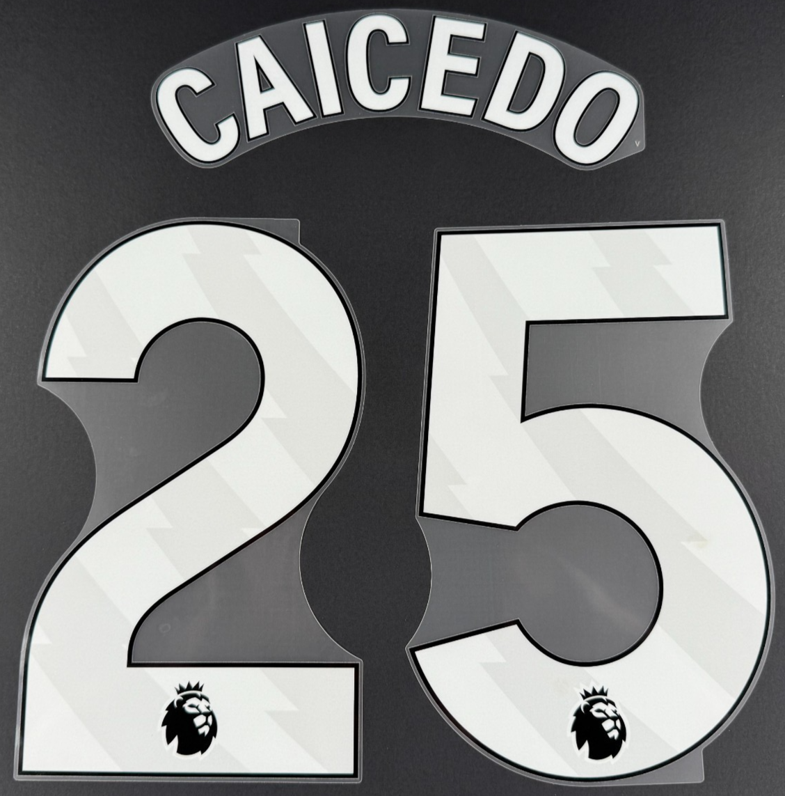 2023 2024 OFFICIAL CHELSEA CAICEDO 25 WHITE AWAY PLAYER SIZE NAMESET
