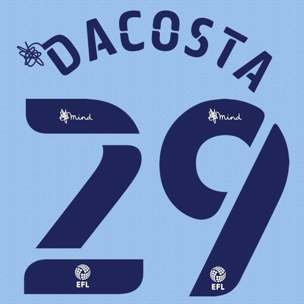 COVENTRY 2020 2021 OFFICIAL DACOSTA 29 HOME PLAYER SIZE NAME SET