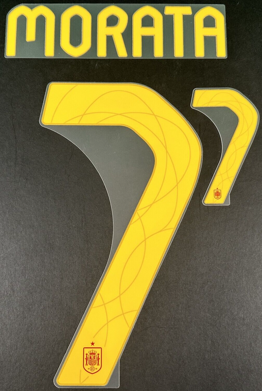 SPAIN 2024 2025 OFFICIAL AVERY DENNISON MORATA 7 HOME PLAYER SIZE NAMESET
