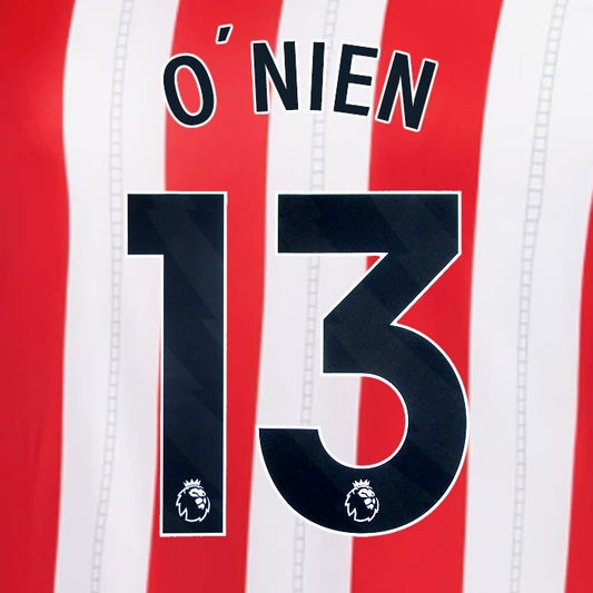 2025 2026 OFFICIAL SUNDERLAND O NIEN 13 BLACK HOME PLAYER SIZE NAME SET