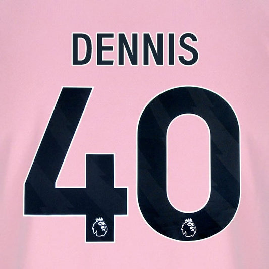 2025 2026 BOURNEMOUTH DENNIS 40 BLACK 3RD PLAYER SIZE NAME SET