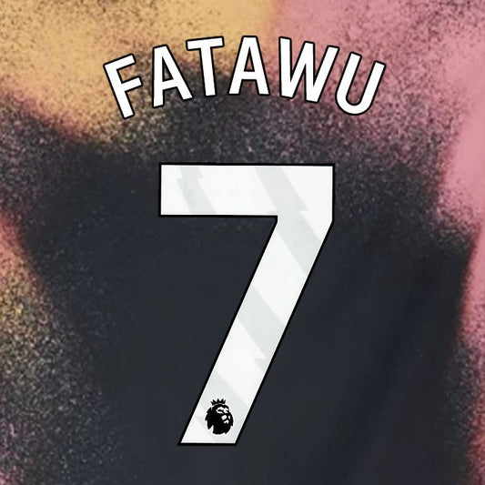 2024 2025 OFFICIAL LEICESTER CITY FATAWU 7 WHITE AWAY PLAYER SIZE NAME SET