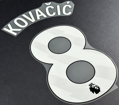 MAN CITY 2023/2025 KOVACIC' 8 OFFICIAL AVERY DENNISON WHITE PLAYER SIZE NAME SET
