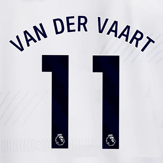 TOTTENHAM 2023/2024 VAN DE VAART 11 AVERY DENNISON BLUE PLAYER SIZE NAME SET