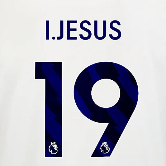 2025 2026 OFFICIAL NOTTINGHAM I JESUS 19 BLUE AWAY PLAYER SIZE NAMESET