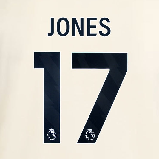 2025 2026 OFFICIAL LIVERPOOL JONES 17 BLACK AWAY PLAYER SIZE NAMESET