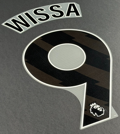 NEWCASTLE 2025 2026 WISSA 9 OFFICIAL AVERY DENNISON BLACK PLAYER SIZE NAME SET