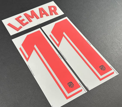 2019 2020 OFFICIAL ATLETICO MADRID LEMAR 11 AWAY PLAYER SIZE NAMESET
