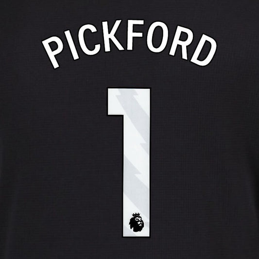 2025 2026 EVERTON PICKFORD 1 OFFICIAL WHITE 3RD PLAYER SIZE NAMESET