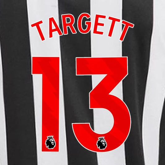 2023 2024 NEWCASTLE TARGETT 13 OFFICIAL RED HOME PLAYER SIZE NAME SET