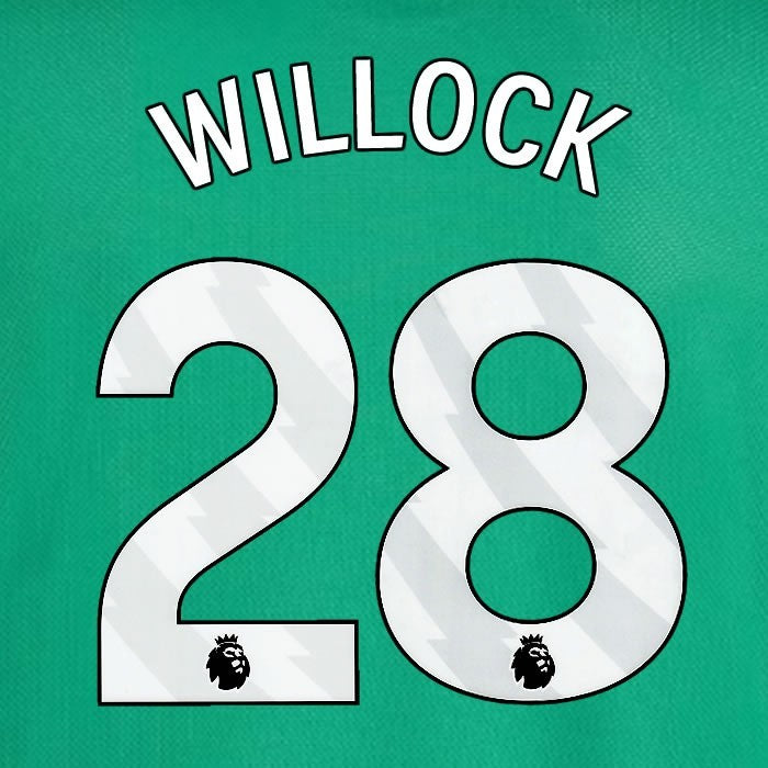2025 2026 NEWCASTLE WILLOCK 28 OFFICIAL WHITE AWAY  PLAYER SIZE NAME SET
