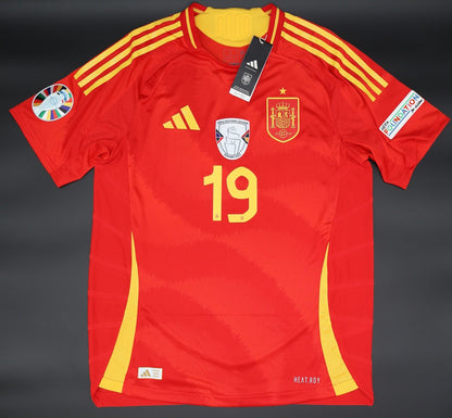 BNWT 2024 EUROS SPAIN ADIDAS AUTHENTIC HOME SHIRT LAMINE YAMAL 19 MEN'S MEDIUM