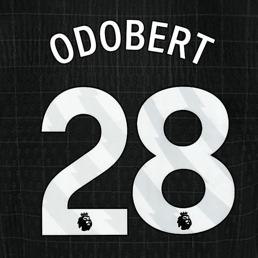 2025 2026 TOTTENHAM ODOBERT 28 WHITE AWAY PLAYER SIZE NAME SET