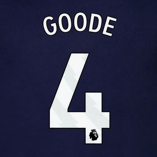 2023 2024 BRENTFORD GOODE 4 OFFICIAL WHITE 3rd PLAYER SIZE NAMESET