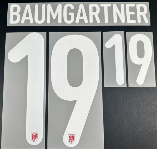 AUSTRIA 2024 2025 OFFICIAL BAUMGARTNER 19 HOME PLAYER SIZE NAMESET
