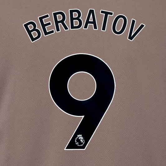 SPURS 2023 2024 BERBATOV 9 BLACK 3RD PLAYER SIZE NAME SET
