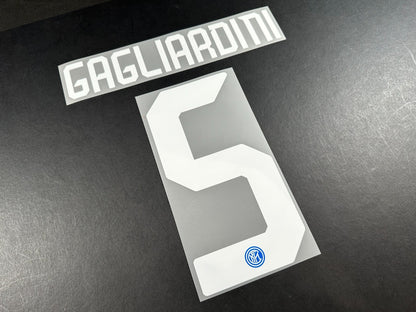 INTER MILAN 2019 2020 GAGLIARDINI 5 OFFICIAL HOME WHITE PLAYER SIZE NAMESET