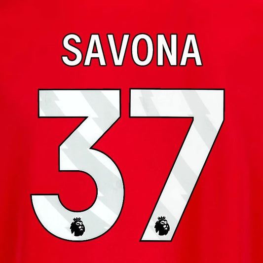 2025 2026 OFFICIAL NOTTINGHAM SAVONA 37 WHITE HOME PLAYER SIZE NAMESET