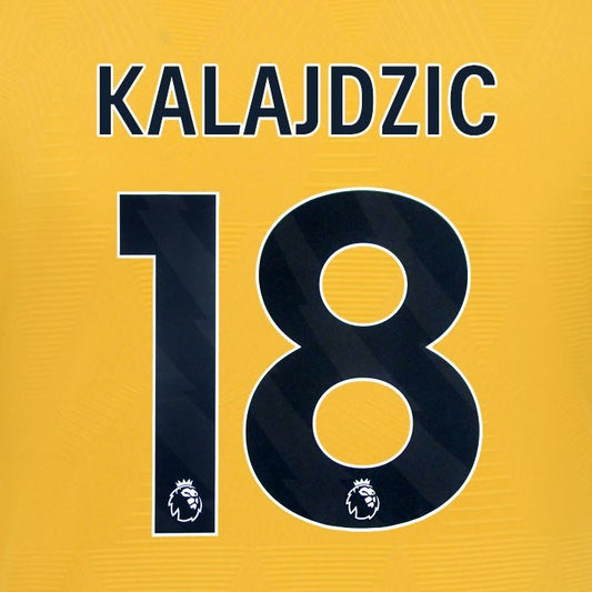 2024 2025 WOLVES HOME BLACK KALAJDZIC 18 OFFICIAL PLAYER SIZE NAMESET