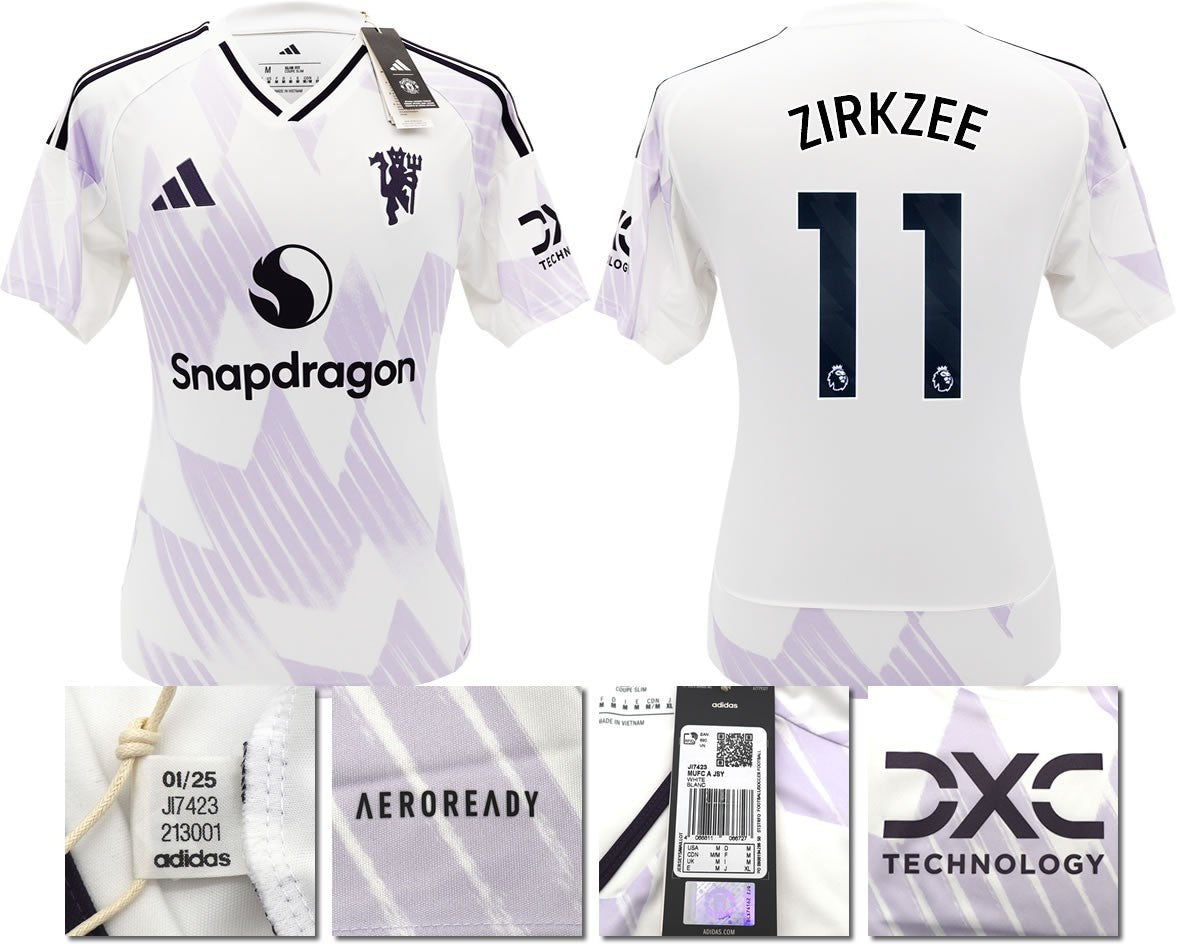 BNWT 2025 2026 MANCHESTER UNITED ADIDAS AWAY SHIRT ZIRKZEE 11 MEN'S
