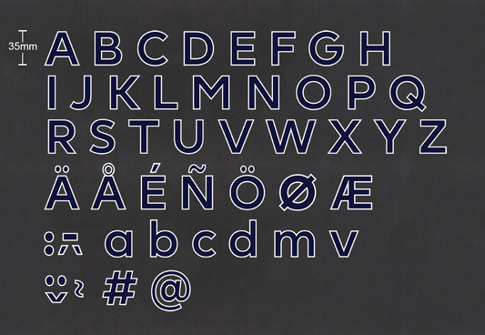 2019 - 2023 OFFICIAL AVERY DENNISON PREMIER LEAGUE BLUE KIDS SIZE LETTERS