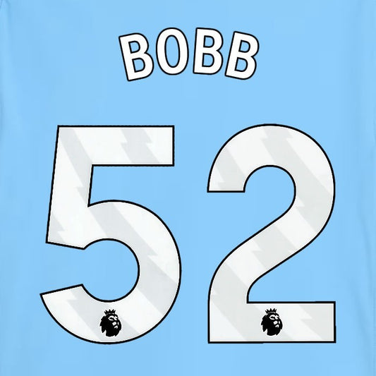 2025 2026 MANCHESTER CITY BOBB 52 WHITE HOME PLAYER SIZE NAME SET