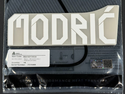 2021 2022 REAL MADRID MODRIC' 10 WHITE AWAY 3RD PLAYER SIZE NAMESET 260MM