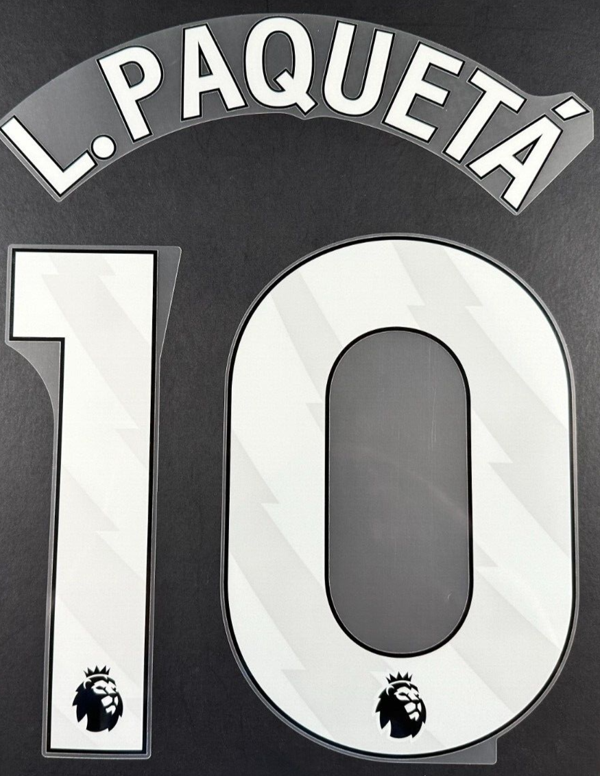 2023 - 2025 WEST HAM L. PAQUETA 10 OFFICIAL WHITE PLAYER SIZE NAMESET