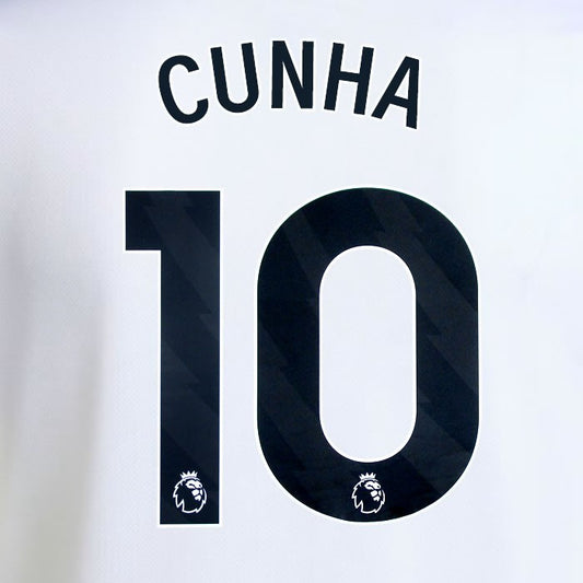 2025 2026 MANCHESTER UNITED CUNHA 10 AWAY BLACK PLAYER SIZE NAMESET