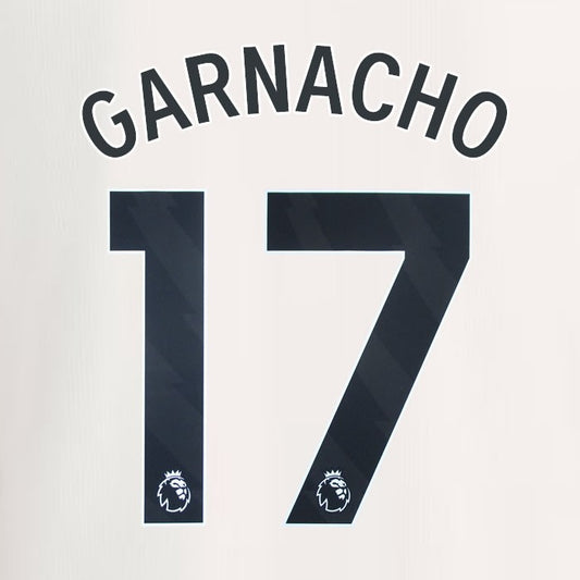 2023 2024 MANCHESTER UNITED GARNACHO 17 3rd BLACK PLAYER SIZE NAMESET