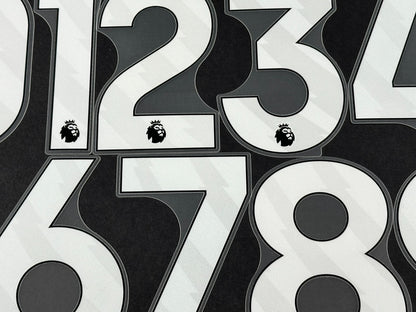 2024 2025 OFFICIAL AVERY DENNISON PREMIER LEAGUE WHITE SHORTS NUMBERS