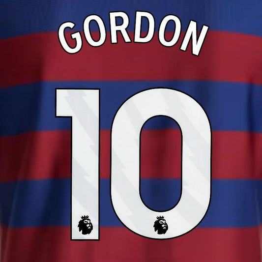 2024 2025 NEWCASTLE GORDON 10 OFFICIAL WHITE AWAY PLAYER SIZE NAME SET