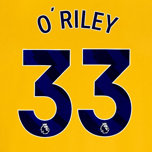 2024 2025 OFFICIAL BRIGHTON O RILEY 33 AWAY BLUE PLAYER SIZE NAMESET