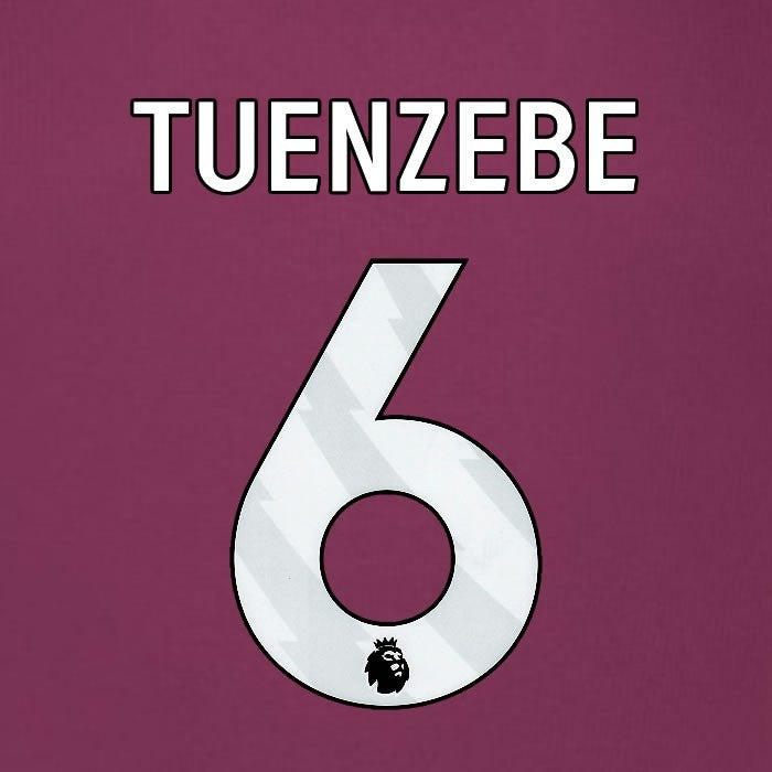 2025 2026 BURNLEY TUENZEBE 6 OFFICIAL WHITE HOME PLAYER SIZE NAMESET