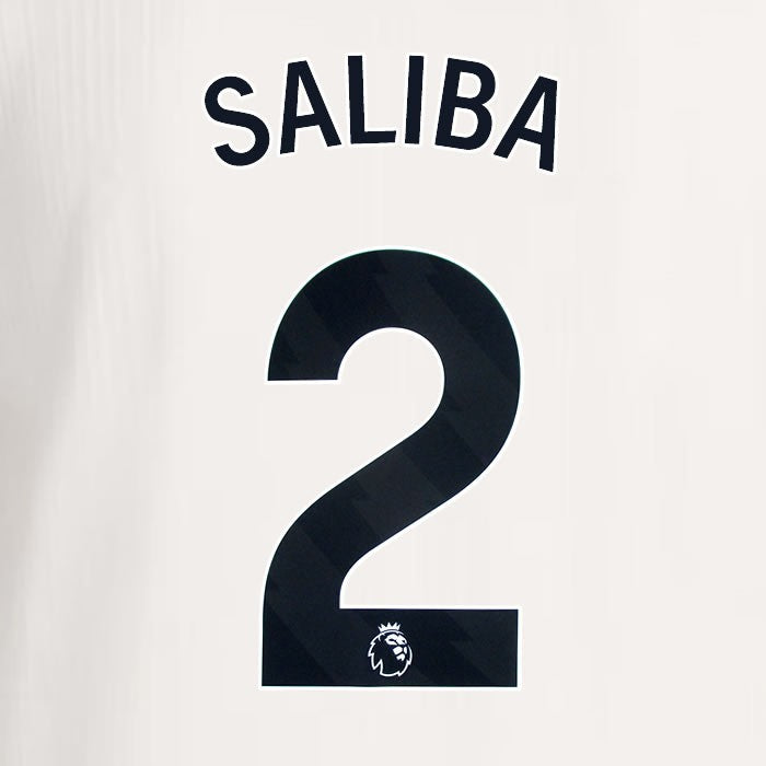 2025 2026 ARSENAL SALIBA 2 BLACK 3RD OFFICIAL PLAYER SIZE NAMESET