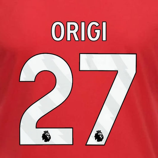 2023 2024 OFFICIAL NOTTINGHAM ORIGI 27 WHITE HOME PLAYER SIZE NAMESET